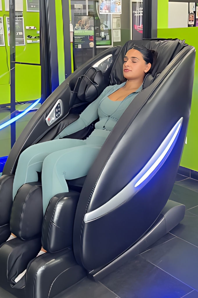 Premium massage chair at Flex Fitness